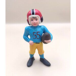 Vintage 1960s Weston Plastic Football Player Figure 5" Retro Sports Cake Topper